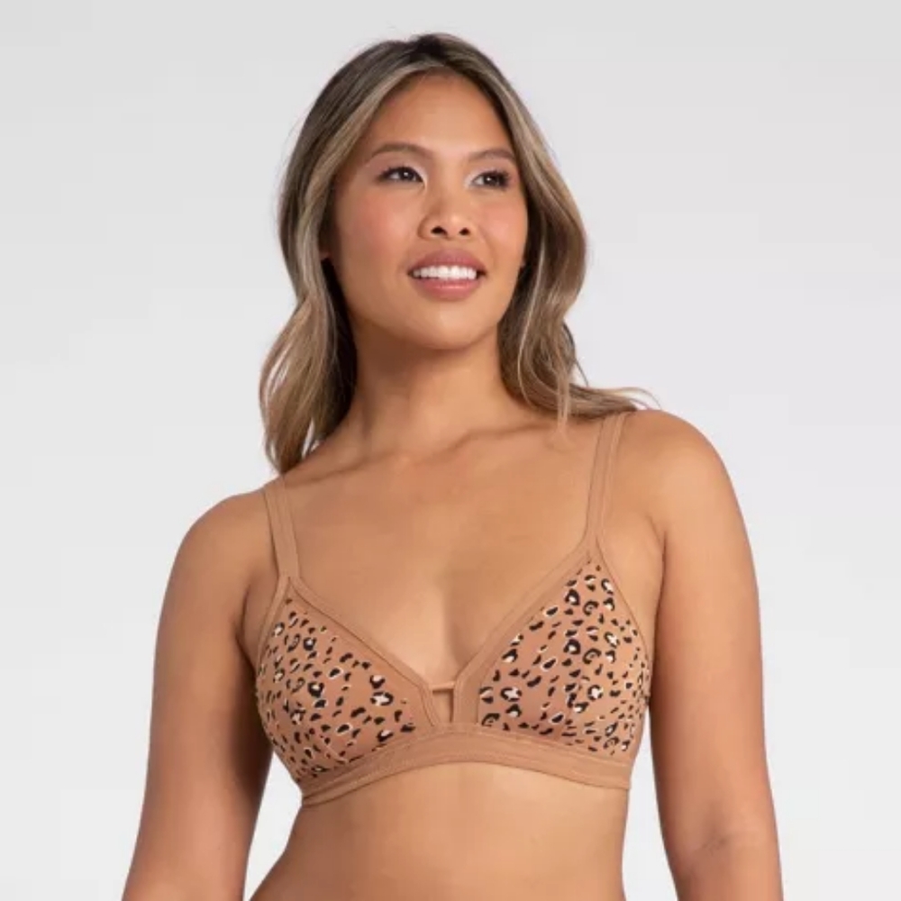 🆕LIVELY Leopard Print Nude Busty Bralette Size 1 or 2 Wireless Bra Animal Print
